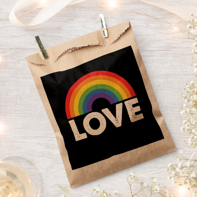Pride Love is Love Gay Equality Rainbow LGBTQ  Favour Bag (Clipped)