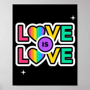 Pride. Love is love. Gay Rainbow colors Poster