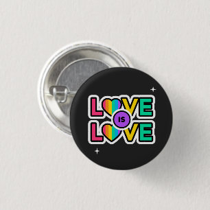 Pride. Love is love. Gay Rainbow colours Button