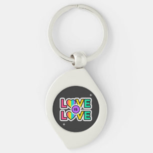 Pride. Love is love. Gay Rainbow colours Key Keychain
