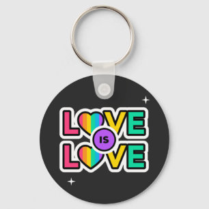 Pride. Love is love. Gay Rainbow colours Keychain