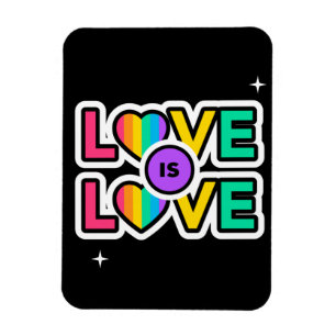 Pride. Love is love. Gay Rainbow colours Magnet
