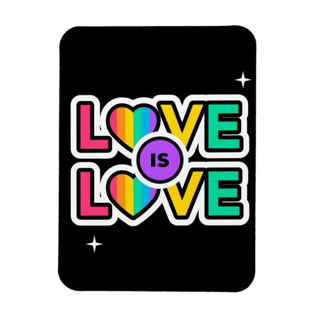 Pride. Love is love. Gay Rainbow colours         Magnet (Vertical)