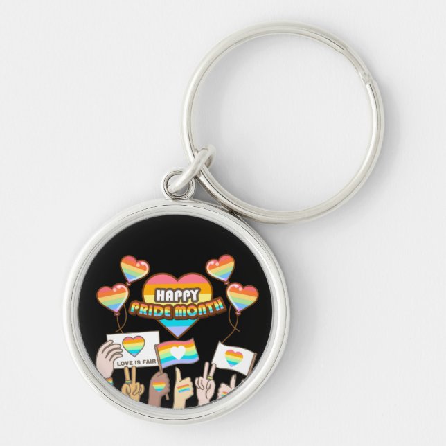 Pride love. Love is fair. Pride month.         Keychain (Front)