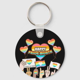 Pride love. Love is fair. Pride month.         Keychain