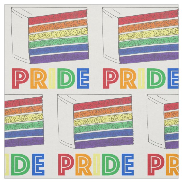 PRIDE Love Rainbow Layer Wedding Cake Slice LGBTQ Fabric (Swatch)