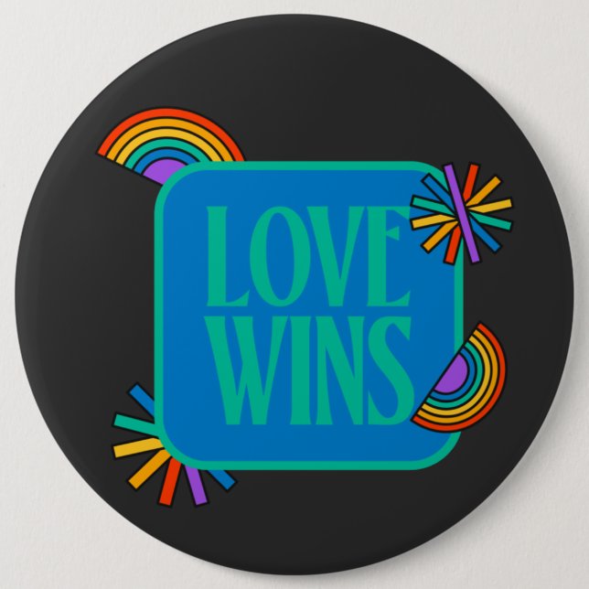 Pride- love wins. Gay rainbow lgbtq       Button (Front)