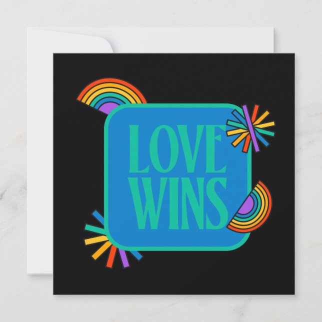 Pride- love wins. Gay rainbow lgbtq    Card (Front)