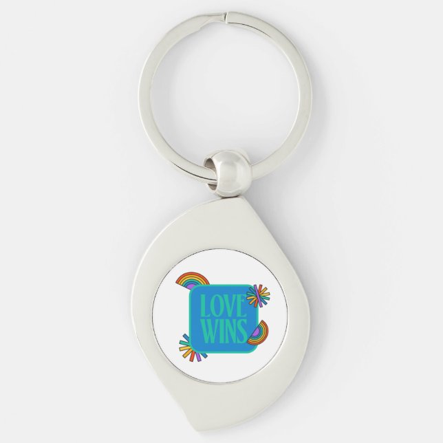 Pride- love wins. Gay rainbow lgbtq            Key Keychain (Front)
