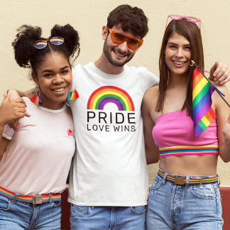 Pride Love Wins Rainbow Mens White T-Shirt