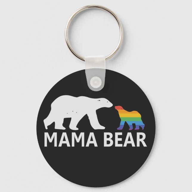  Pride Mama Bear Proud Mom Lgbt Mama Bear Keychain (Front)