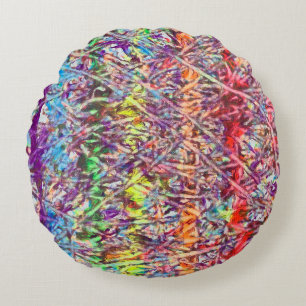 Pride Marble Artwork Button Round Pillow