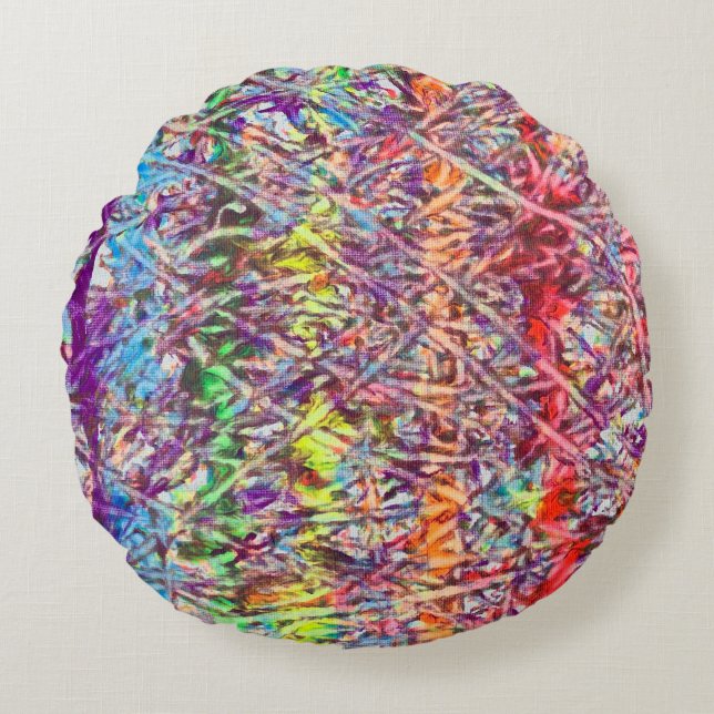 Pride Marble Artwork Button Round Pillow (Front)
