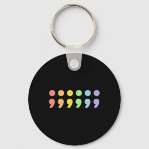 Pride Mental Health Semicolon Lgbtqia+ Lgbt Pastel Keychain