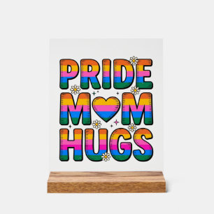 Pride Mom Hugs Vintage Rainbow Vector Design_1 Acrylic Sign