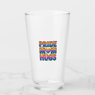 Pride Mom Hugs Vintage Rainbow Vector Design_1 Glass