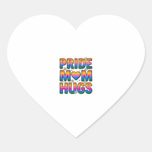 Pride Mom Hugs Vintage Rainbow Vector Design_1 Heart Sticker