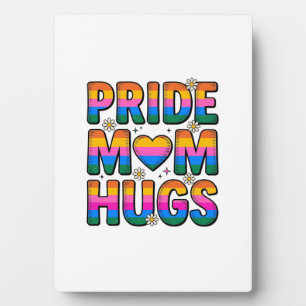 Pride Mom Hugs Vintage Rainbow Vector Design_1 Plaque