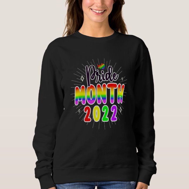Pride Month 2022 Lgbt Q Jester Hat Rainbow Flag Ga Sweatshirt (Front)