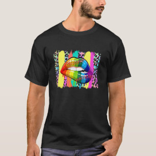 Pride Month Baseball Rainbow Lips T-Shirt