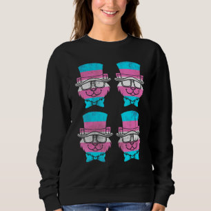 Pride Month Cute Cat Animal Pet Trans Flag Lgbt Tr Sweatshirt