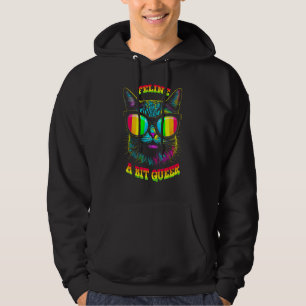 Pride Month Feline Queer Cat Gay LGBTQ Rainbow Fla Hoodie