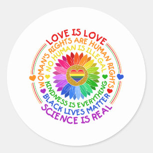 Pride  month  LGBT with rainbow Love is love Classic Round Sticker