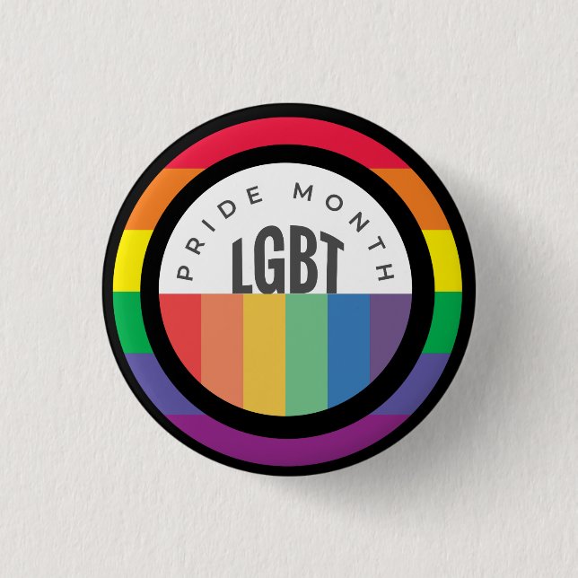 Pride Month  LGBT with rainbow theme 1 Inch Round Button (Front)