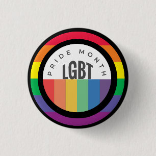 Pride Month  LGBT with rainbow theme 1 Inch Round Button