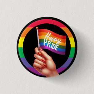 Pride Month LGBT with rainbow theme 1 Inch Round Button