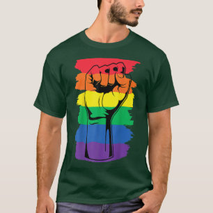Pride Month Merch LGBT Rainbow Fist LGBTQ Gay Prid T-Shirt