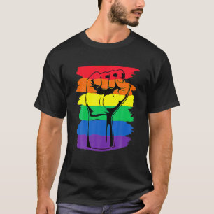 Pride Month Merch LGBT Rainbow Fist LGBTQ Gay T-Shirt
