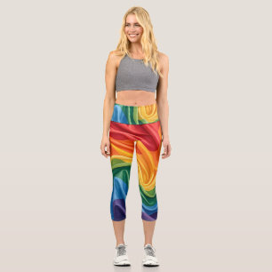 Pride month pattern capri leggings