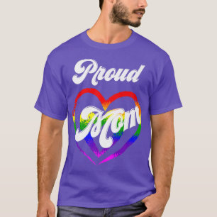Pride Month Proud Mom Rainbow Love Heart Flag Prou T-Shirt