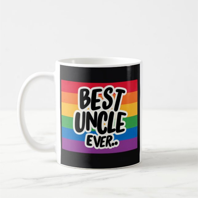 Pride Mug, Best Gay, Uncle Ever Mug, Human Pride  Coffee Mug (Left)