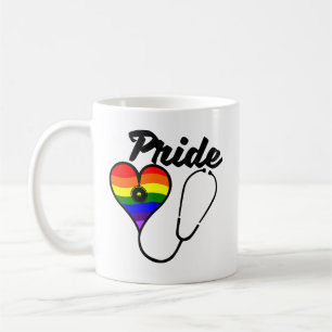 Pride Nurse Doctor Rainbow Flag Stethoscope Mug