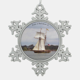 Pride of Baltimore II ball or snowflake ornament