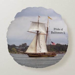 Pride of Baltimore II round pillow