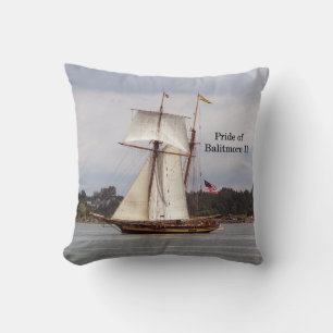 Pride of Baltimore II square pillow