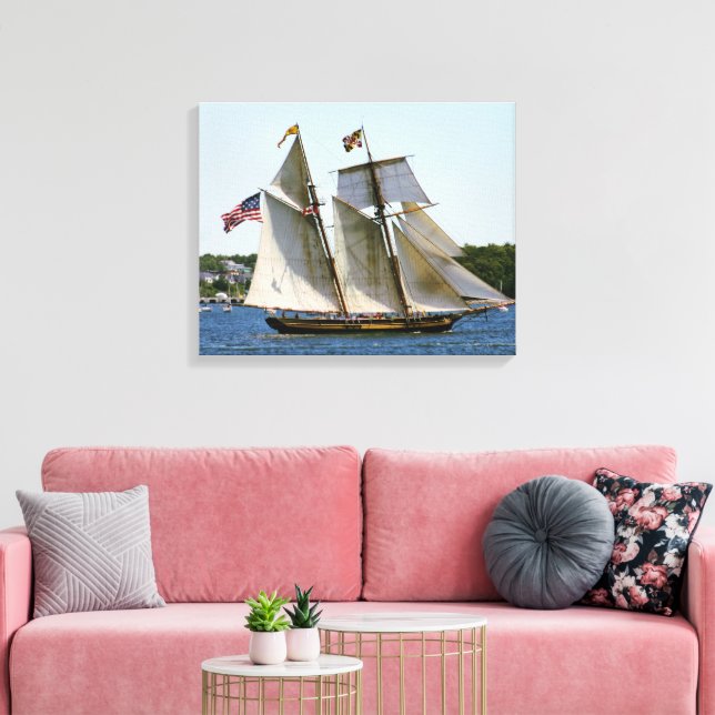 Pride of Baltimore II Tall Ship Photo Canvas Print (Insitu(LivingRoom))