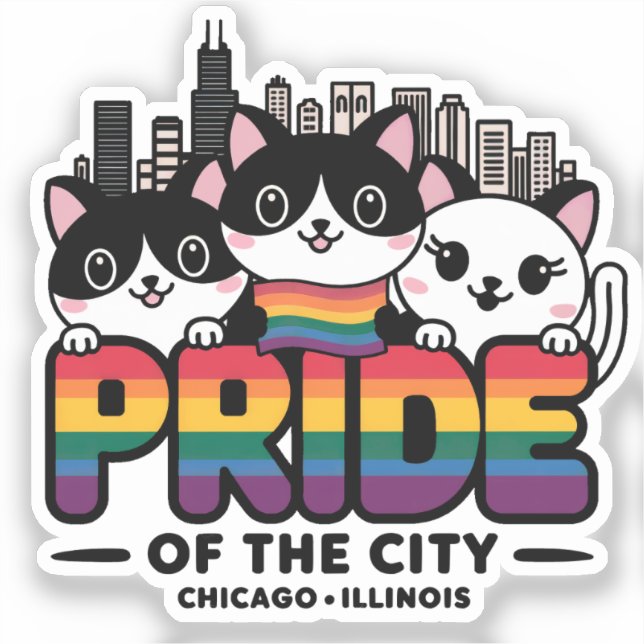 Pride of Chicago City Illinois USA Rainbow Flag (Front)