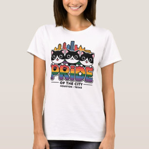 Pride of Houston City Texas USA Rainbow Flag T-Shirt
