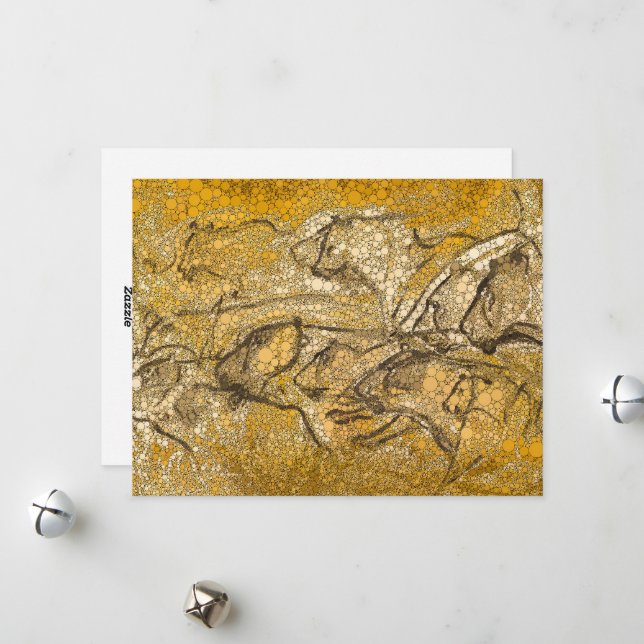 Pride Of Lions, Infinity Dots - After Chauvet Cave Holiday Card (Front/Back In Situ)