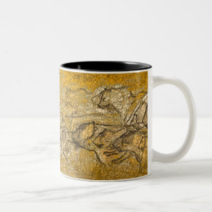 Pride Of Lions, Infinity Dots - After Chauvet Cave Two-Tone Coffee Mug