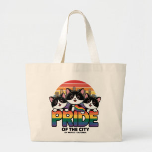 Pride of Los Angeles City California USA Large Tote Bag