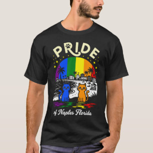 Pride of Naples City Florida Cats Rainbow Flag T-Shirt