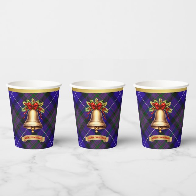 Pride of Scotland Personalized Tartan Christmas Paper Cups (Multi)
