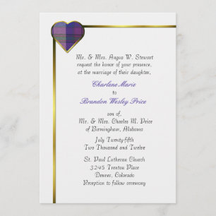 Pride of Scotland Plaid Heart Faire-part de mariag