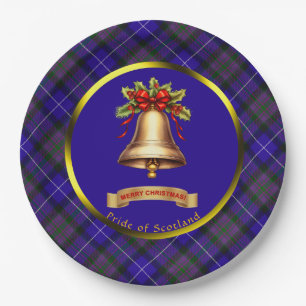 Pride of Scotland Tartan Personalized Christmas Paper Plate