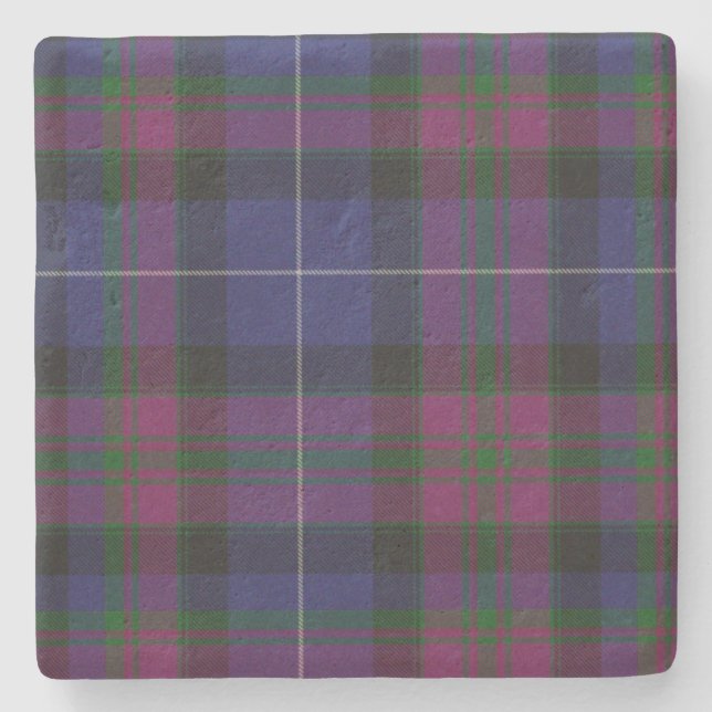 Pride of Scotland Tartan Plaid Stone Coaster (Front)